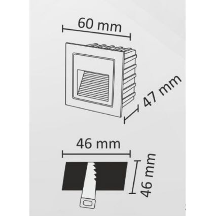 Світлодіодний зовнішній сходовий світильник Q6 LED/3W/230V IP44