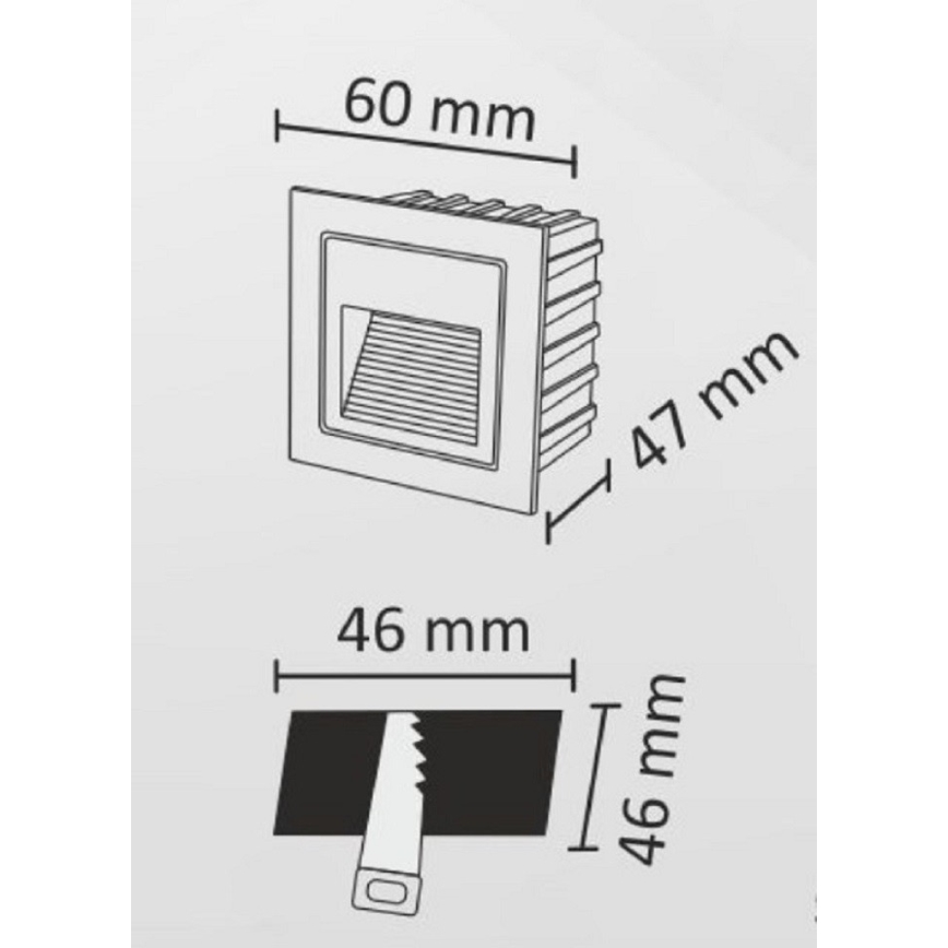 Світлодіодний зовнішній сходовий світильник Q6 LED/3W/230V IP44
