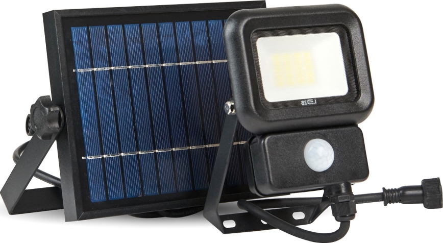 Світлодіодний зовнішній сонячний прожектор із сенсором LED/10W/3,7V 6500K IP65 2200 мАг