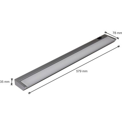 Світлодіодний кухонний точковий для підсвітки стільниці LED/10W/230V срібна