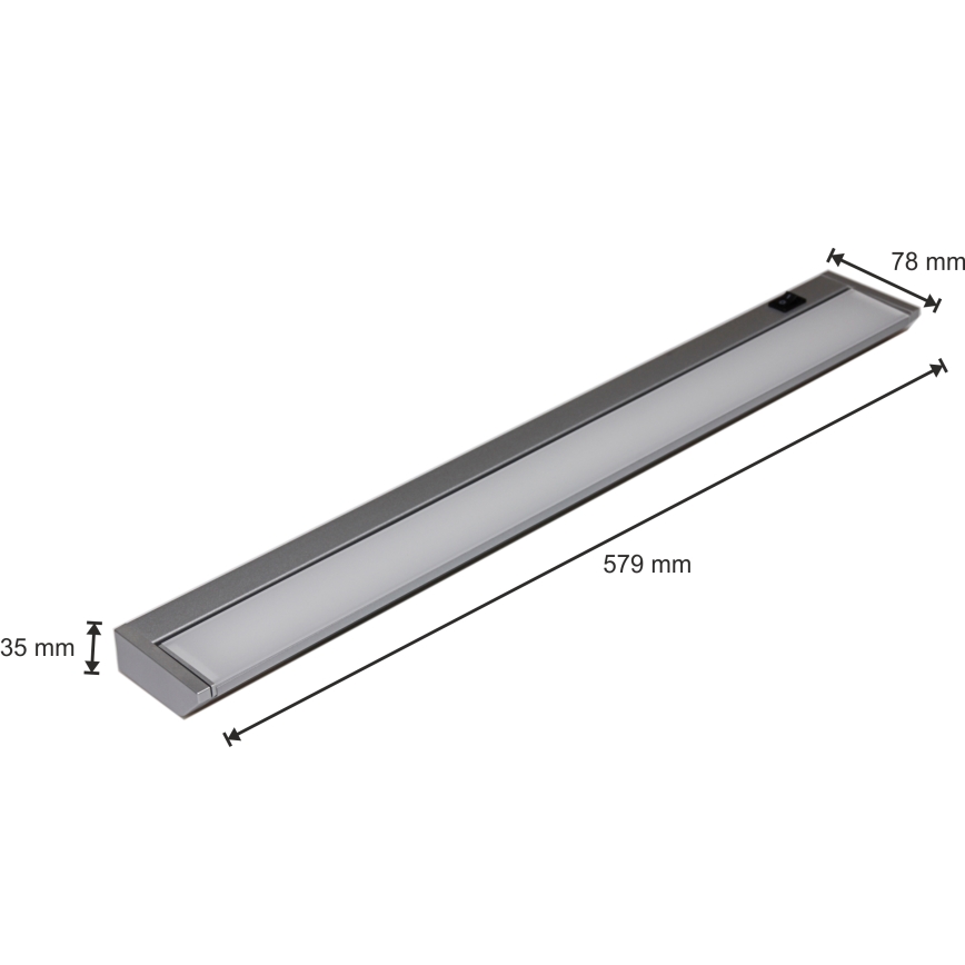 Світлодіодний кухонний точковий для підсвітки стільниці LED/10W/230V срібна