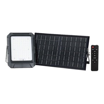 Світлододний прожектор на сонячній батареї LED/15W/3,7V IP65 4000K чорний + пульт дистанційного керування