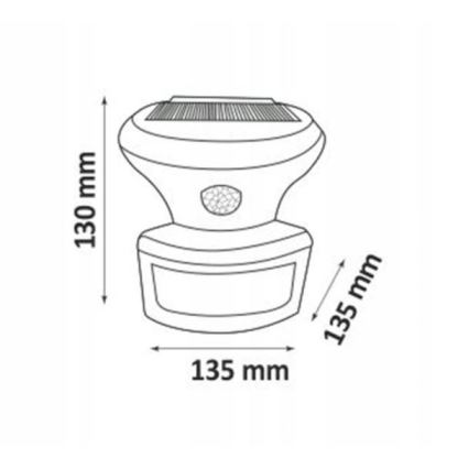 Світлододний прожектор з датчиком на сонячній батареї LED/5W/3,7V IP44