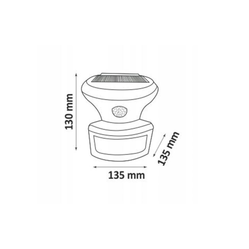 Світлододний прожектор з датчиком на сонячній батареї LED/5W/3,7V IP44