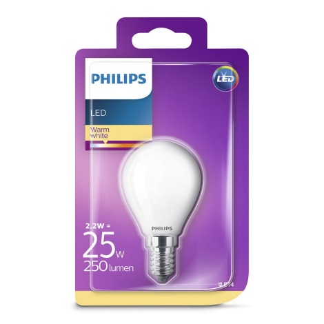 Світлодіодна лампочка Philips E14/2,2W/230V 2700K