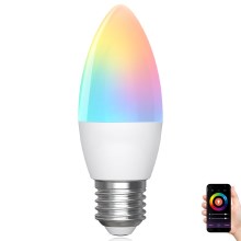 Світлодіодна RGBW лампочка з регулюванням яскравості C37 E27/6,5W/230V 2700-6500K Wi-Fi - Aigostar