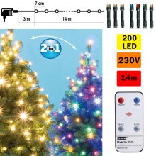 Світлодіодна різдвяна гірлянда з дистанційним керуванням 200xLED/230V IP44
