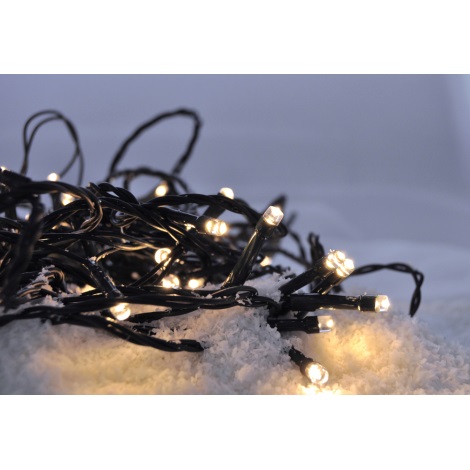 Світлодіодна вулична різдвяна гірлянда 50xLED/8 функцій/3xAA 8м IP44 теплий білий