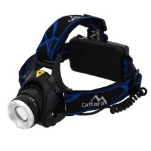 Світлодіодний акумуляторний налобний ліхтар LED/6W/7,4V IP44 чорний/синій