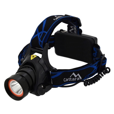Світлодіодний акумуляторний налобний ліхтар з червоним освітленням LED/10W/7,4V IP44 чорний/синій