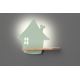 Світлодіодний дитячий настінний світильник з поличкою HOUSE LED/4W/230V зелений/дерево