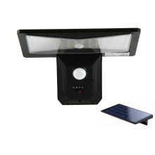 Світлодіодний настінний світильник з датчиком на сонячній батареї LED/2,6W/5,5V IP65 чорний