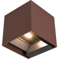 Світлодіодний настінний світильник з датчиком на сонячній батареї LED/3W/3,7V IP65 3000K коричневий