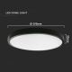 Світлодіодний стельовий світильник для ванної кімнати LED/24W/230V 3000K IP44 чорний