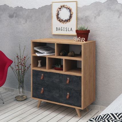 Шкаф MARCO 85,6x70 см антрацит/коричневый