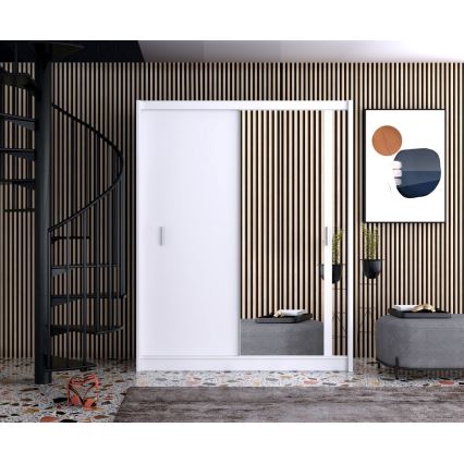 Шкаф-купе с зеркалом SABRINA 180x215 см белый