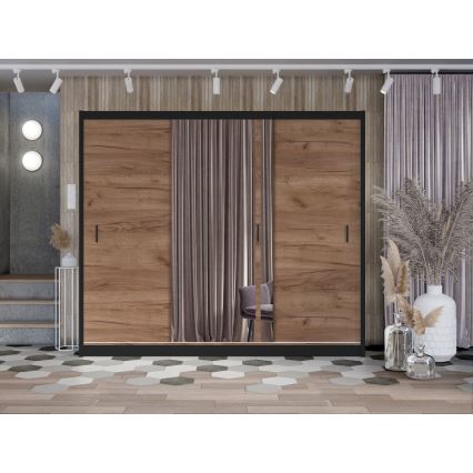 Шкаф-купе с зеркалом SABRINA 250x215 см дуб крафт