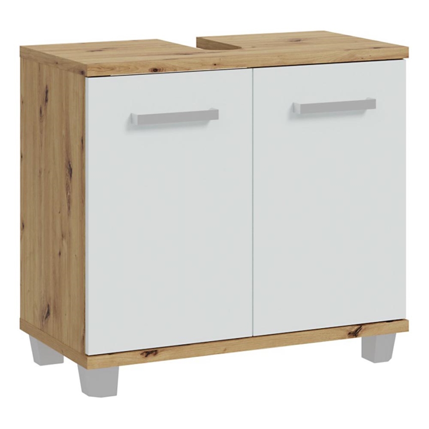 Шкафчик для ванной VENOM белый/дуб артизан