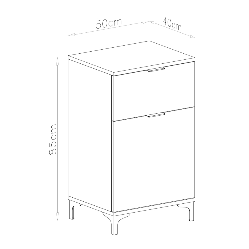 Шкафчик LORA с выдвижным ящиком, бежевый