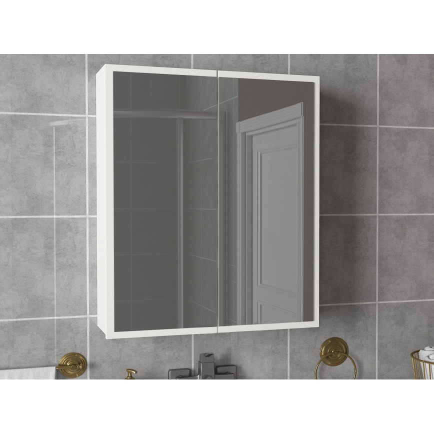 Шкафчик для ванной комнаты с зеркалом KAYLA 78x60 см белый