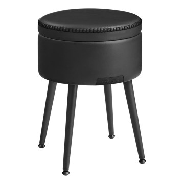 Шкіряний табурет CORE чорний