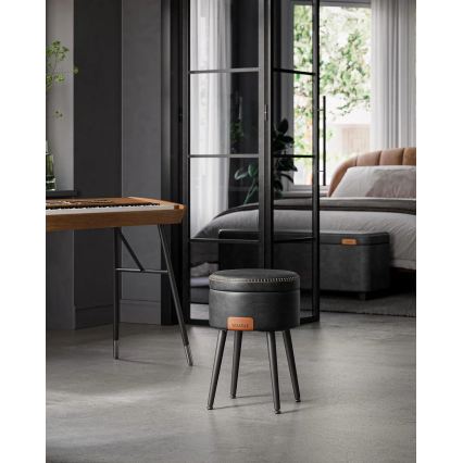 Шкіряний табурет CORE чорний