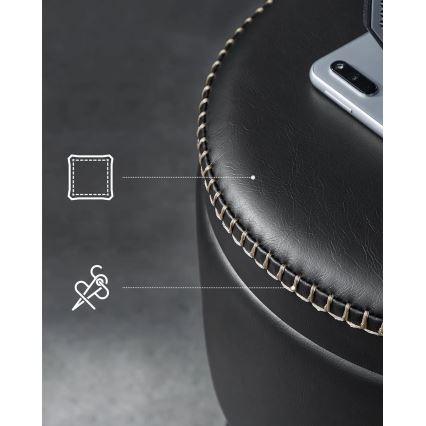 Шкіряний табурет CORE чорний