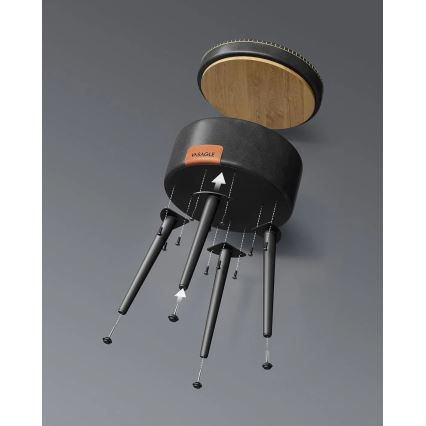 Шкіряний табурет CORE чорний