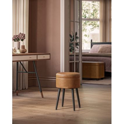 Шкіряний табурет CORE коньячний