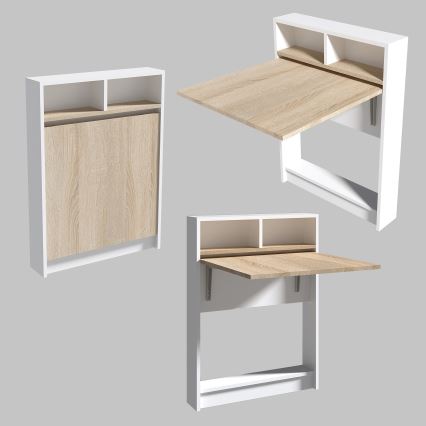 Складний столик BRACKED 96x70 см білий/коричневий