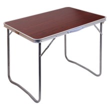 Складний стіл для кемпінгу коричневий/хром