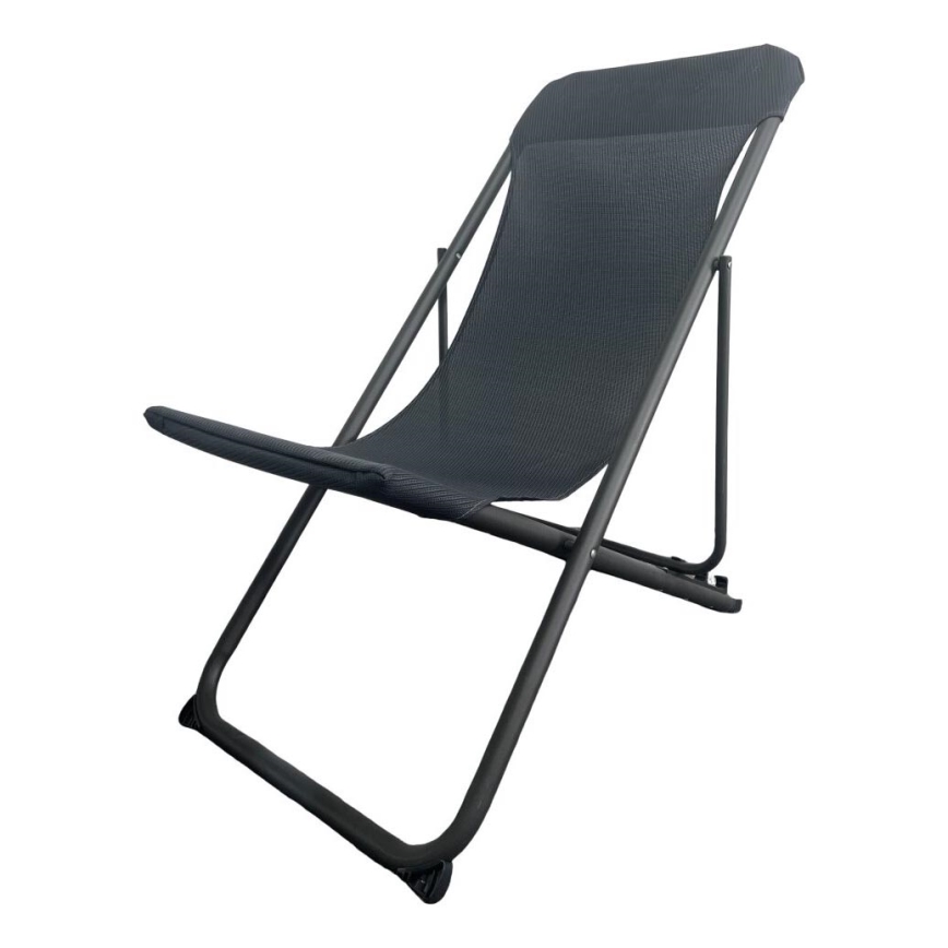 Складной шезлонг для кемпинга черный