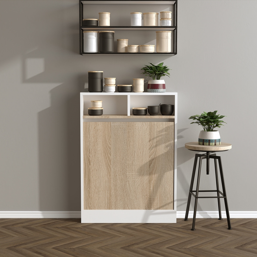 Складной стол BRACKED 96x70 см белый/коричневый
