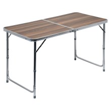 Складной стол для кемпинга коричневый/хром