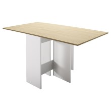 Складной обеденный стол 75x140 см коричневый/белый