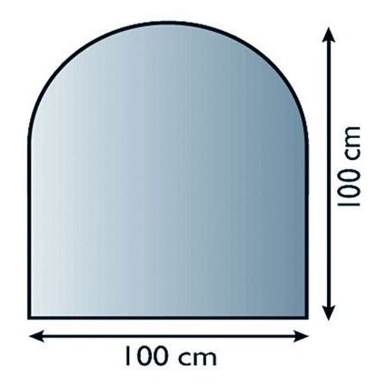 Скло під камін 1000x1000x6 мм напівдуга