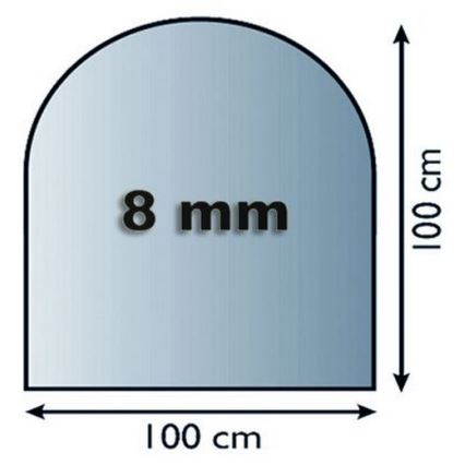 Скло під камін 1000x1000x8 мм напівдуга