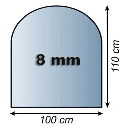 Скло під камін 1100x1000x8 мм напівдуга