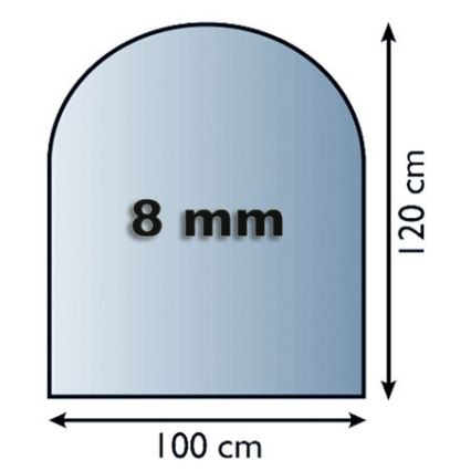 Скло під камін 1200x1000x8 мм напівдуга