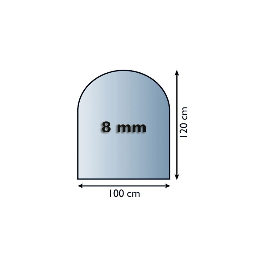 Скло під камін 1200x1000x8 мм напівдуга