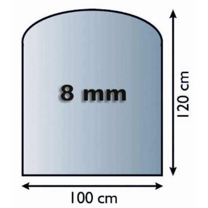 Скло під камін 1200x1000x8 мм напівдуга