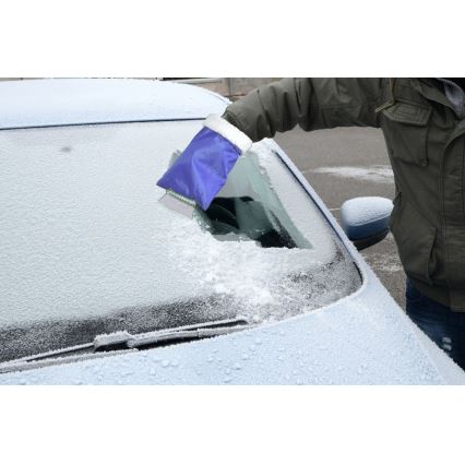 Скребок автомобільний з рукавицею синій
