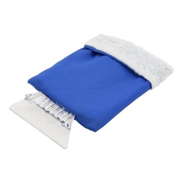 Скребок с перчаткой синий