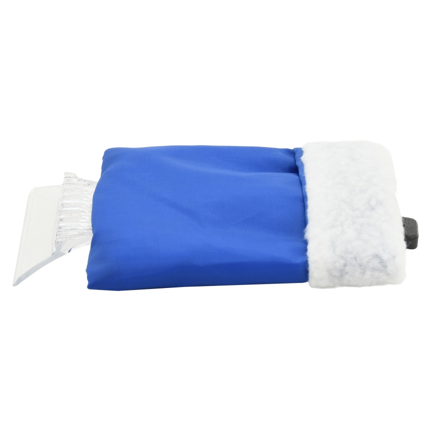 Скребок с перчаткой синий