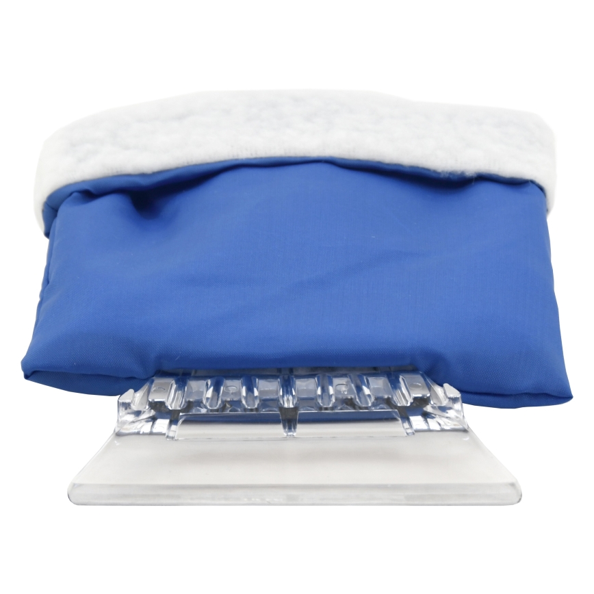 Скребок с перчаткой синий