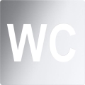Табличка WC 12x12 см нержавеющая сталь/серебристая