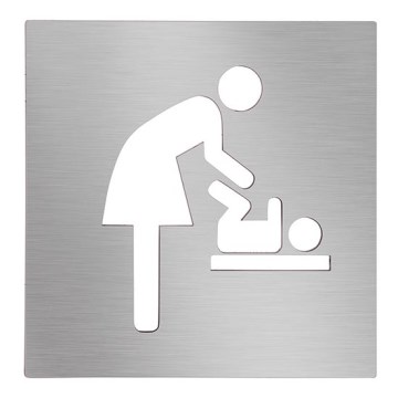 Табличка «Комната для пеленания» 12x12 см нержавеющая сталь/серебристая