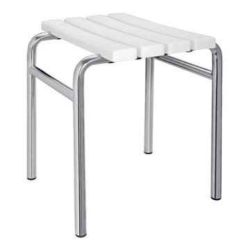 Табурет 44×45 см, серебристый/белый