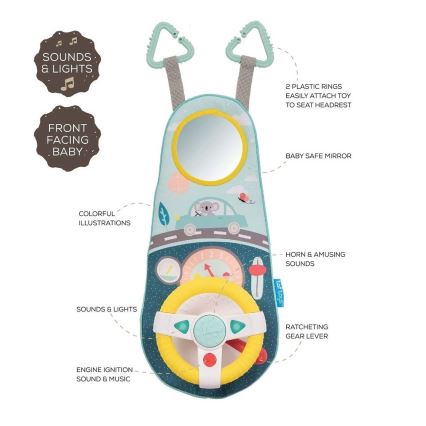 Taf Toys - Автомобильная игрушка с рулем коала 2xAA