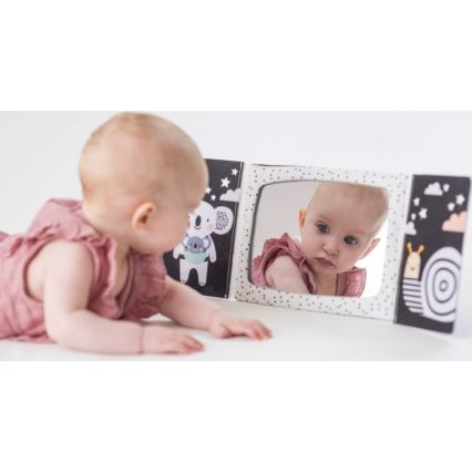 Taf Toys - Детская текстильная книга с зеркальцем черный